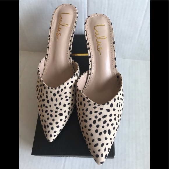 LULUS MULES HEEL ANIMAL PRINT NEW IN BOX - Picture 3 of 8
